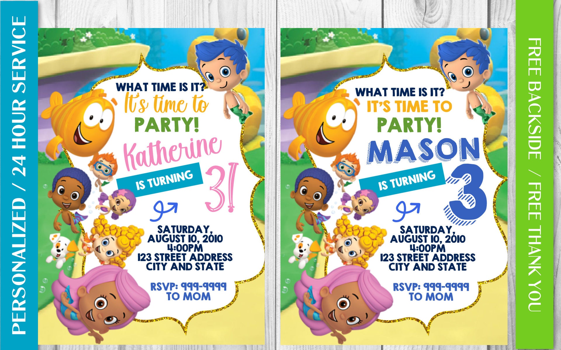 Personalized Bubble Guppies Invitation Bubble Guppies - Etsy