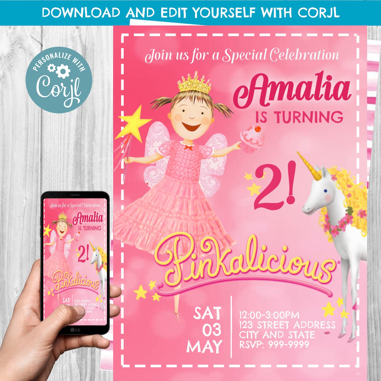 INSTANT DOWNLOAD Pinkalicious Invitation Pinkalicious - Etsy