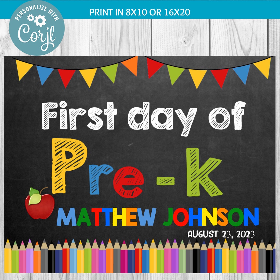 INSTANT DOWNLOAD - Editable First Day of School Sign, Printable Sign ...