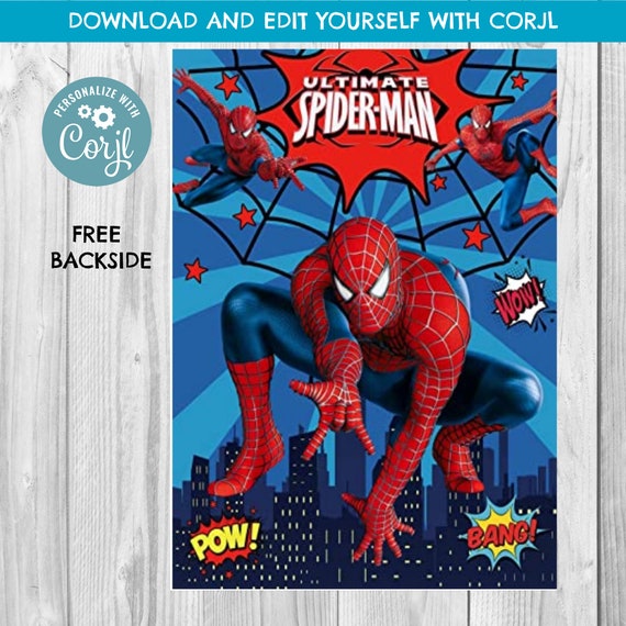 Spiderman Invitation Spiderman Birthday Invitation Spiderman Birthday  Invite Instant Download-corjl Super Hero Spider Man 