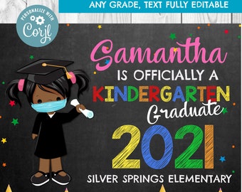 INSTANT DOWNLOAD Kindergarten Graduation Sign, Kindergarten Graduate, Last Day of Kindergarten Sign, School Chalkboard, Any grade