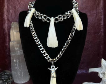 Bison Tooth Necklace Set