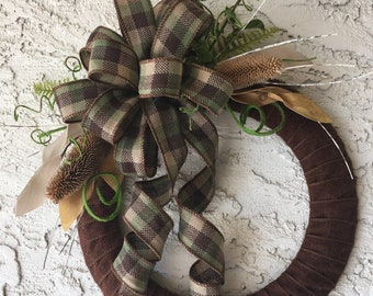 Winter Everyday Wreath for front door, Unique Wreath for Log Cabin Decor, RV Decor, Year Round Wreath for Rustic Mantel