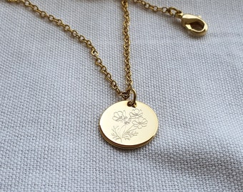 Personalized Birth Month Flower Necklace, Custom Jewellery, Mothers day Gift, Christmas Gift