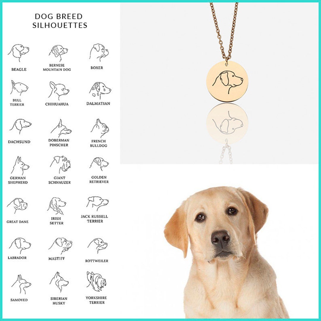 Custom Dog Breed Necklace, Personalized Dog Silhouette Necklace , Dog