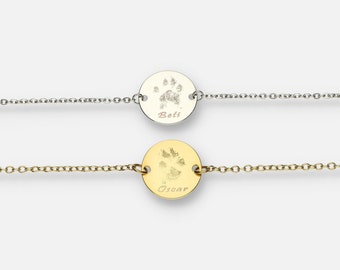 Current Dog Cat Paw Print Bracelet, Personalized Gift for Her, Animal Lovers, Pet Memorial Gift, Dog Bracelet, Cat Bracelet, Christmas Gift