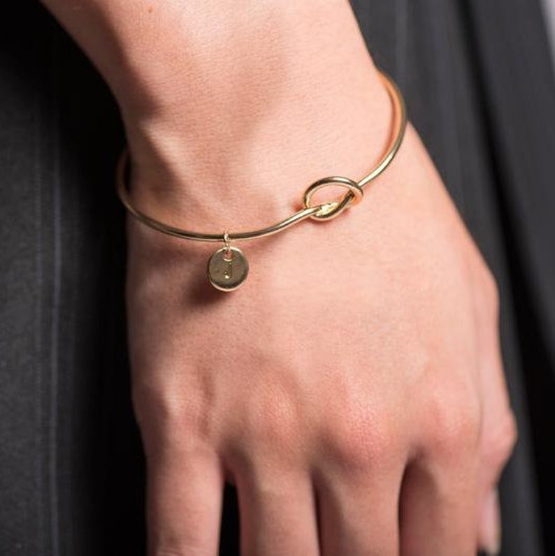 personalized bracelet Knot bracelet Bridesmaids gifts Friendship bracelet gift for mom initial bracelet Grandmother gift