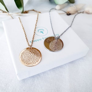 Actual Fingerprint Necklace, Personalized Fingerprint Jewelry, Memorial Necklace, Custom Gift, Personalized Gift