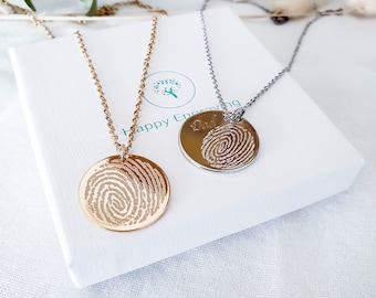 Personalisierte Fingerabdruck-Halskette, personalisierter Schmuck, personalisiertes Geschenk, beste Freundin, Muttertag