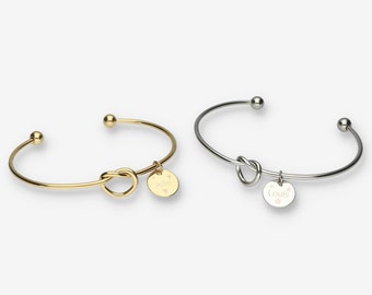 Knot bracelet, initial bracelet, personalized bracelet, gift for mom, Grandmother gift, Bridesmaids gifts, Friendship bracelet