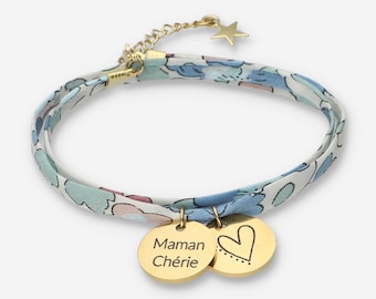 Personalized Bracelet, Fabric Bracelet, Liberty Bracelet, Woman Bracelet, Personalized Gift, Christmas Gift For Her