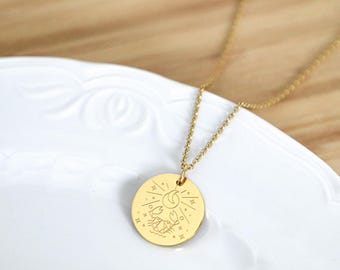 Zodiac Sign Name Necklace, Personalized Horoscope Necklace, Astrology Necklace, Birthday Gift,