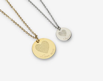 Collier Personnalisé avec empreintes digitales,