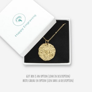 Gold Zodiac Necklace, Birthday Gift, Hammered Coin, Horoscope Necklace, Celestial Jewelry, Dainty Zodiac Jewelry, Layering Necklace image 10