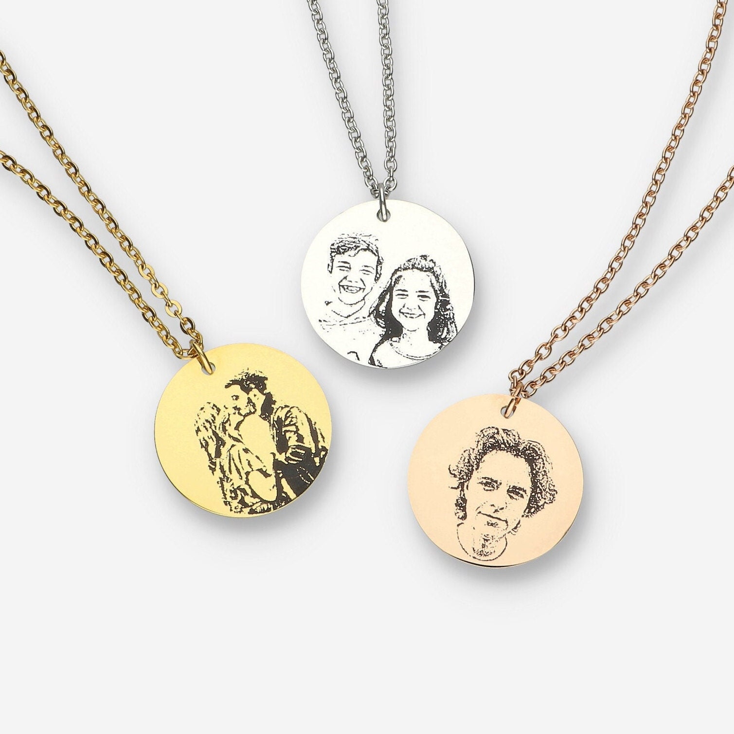 Buy Engraved Photo Necklace Online In India - Etsy India