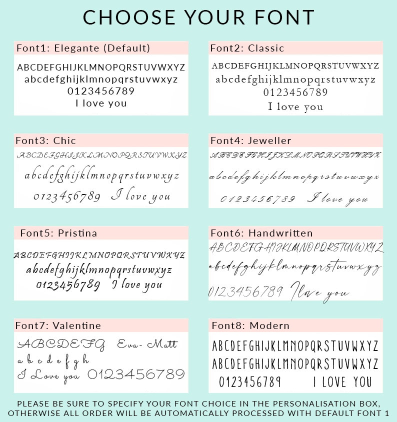 Peut inclure: Un graphique pr&eacute;sentant huit styles de police diff&eacute;rents avec le texte "ABCDEFGHIJKLMNOPQRSTUVWXYZabcdefghijklmnopqrstuvwxyz0123456789 I love you" dans chaque police. Les polices sont &eacute;tiquet&eacute;es "Elegante (Par d&eacute;faut)", "Classique", "Chic", "Joaillier", "Pristina", "Manuscrit", "Valentin" et "Moderne".