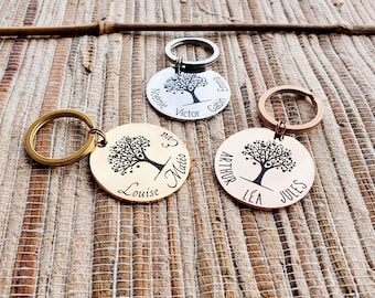 Custom Tree Of Life Keyrings With Kids Names, Personalized Family Name Keychain, Mother's Day Jewelry Gift