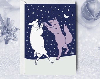 Let It Snow Christmas Card / A6 Handmade Folded Card / greeting card / postcard / gift card / art print / winter wishes