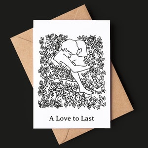 Una tarjeta de amor hasta el último / Tarjeta de amor y aniversario / Tarjeta plegada A6 y sobre