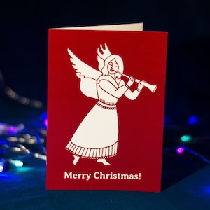 Carte joyeux Noël / carte pliée A6 / carte de voeux / carte postale / carte-cadeau / impression d'art / voeux d'hiver