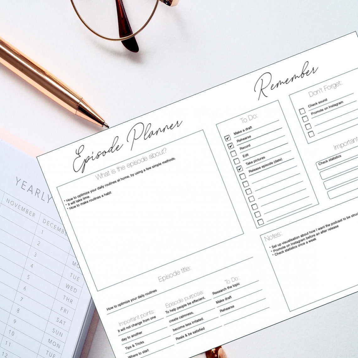 Podcast Planner Printable And Fillable PDF Etsy Finland