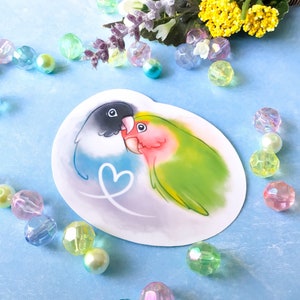 Lovebird Sticker/White Matte Waterproof Vinyl Decal Sticker Laptop Sticker Love Valentine Sticker Pastel Aesthetic Kawaii Cute Water Bottle