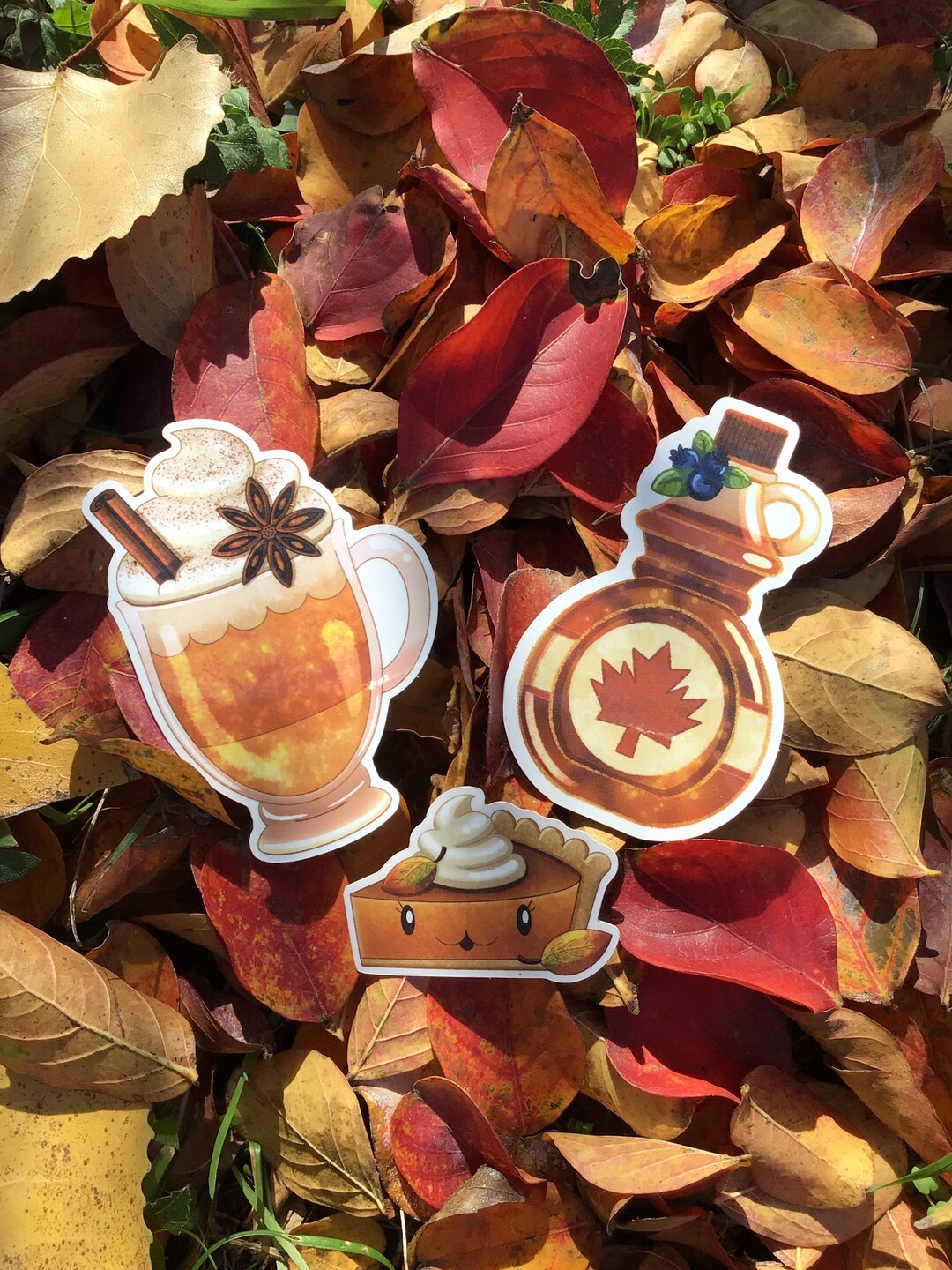 3pcs Fall Snack Sticker Pack | Glossy Decal Sticker, Pumpkin Pie ...