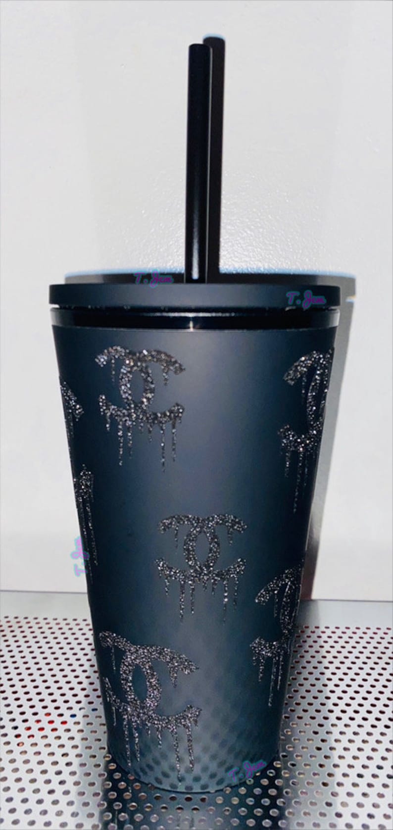 Inspired Designer Starbucks Matte Black Tumbler Straw Cup Etsy