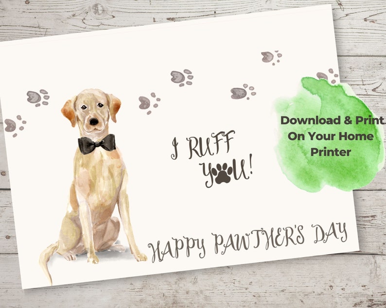 Printable I Ruff You Card With Free Matching Envelope Template Father's
