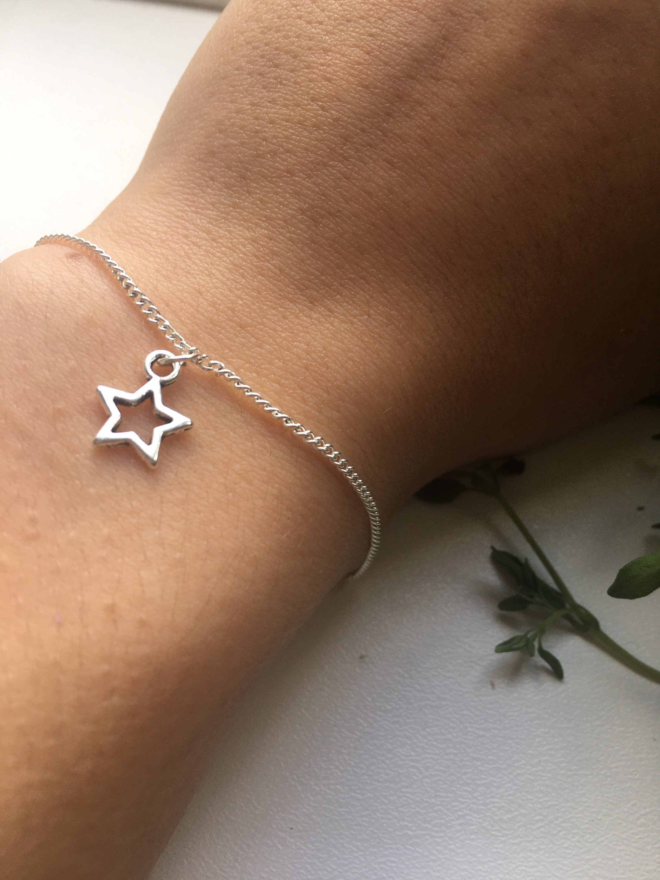 Silver Chain Star Charm Bracelet Etsy New Zealand