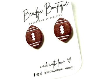 Handmade Football Stud Earrings: Sports Jewelry