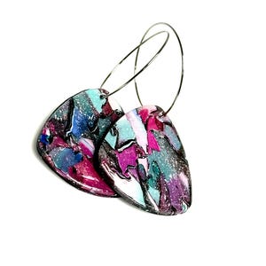 Multicolor Clay Hoop Earrings: Lightweight Statement Jewelry