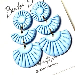 Colorful Polymer Clay Dangle Earrings: Geometric Statement Jewelry