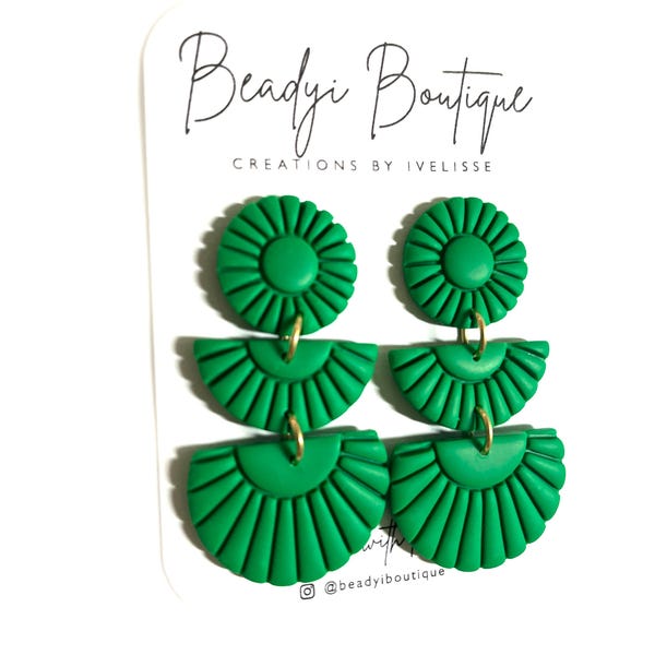 Carnaby Statement Earrings, Palmetto Green