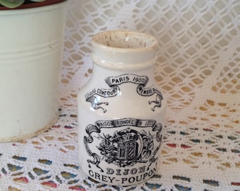 Old Mustard Pot Dijon Gray Poupon Antique French Digoin Sarreguemines France