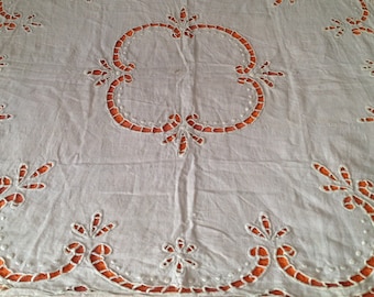 Antique Embroidered Tablecloth
