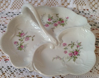 Vintage Porcelain Serving Tray Beggar Servant Antique French Limoges France