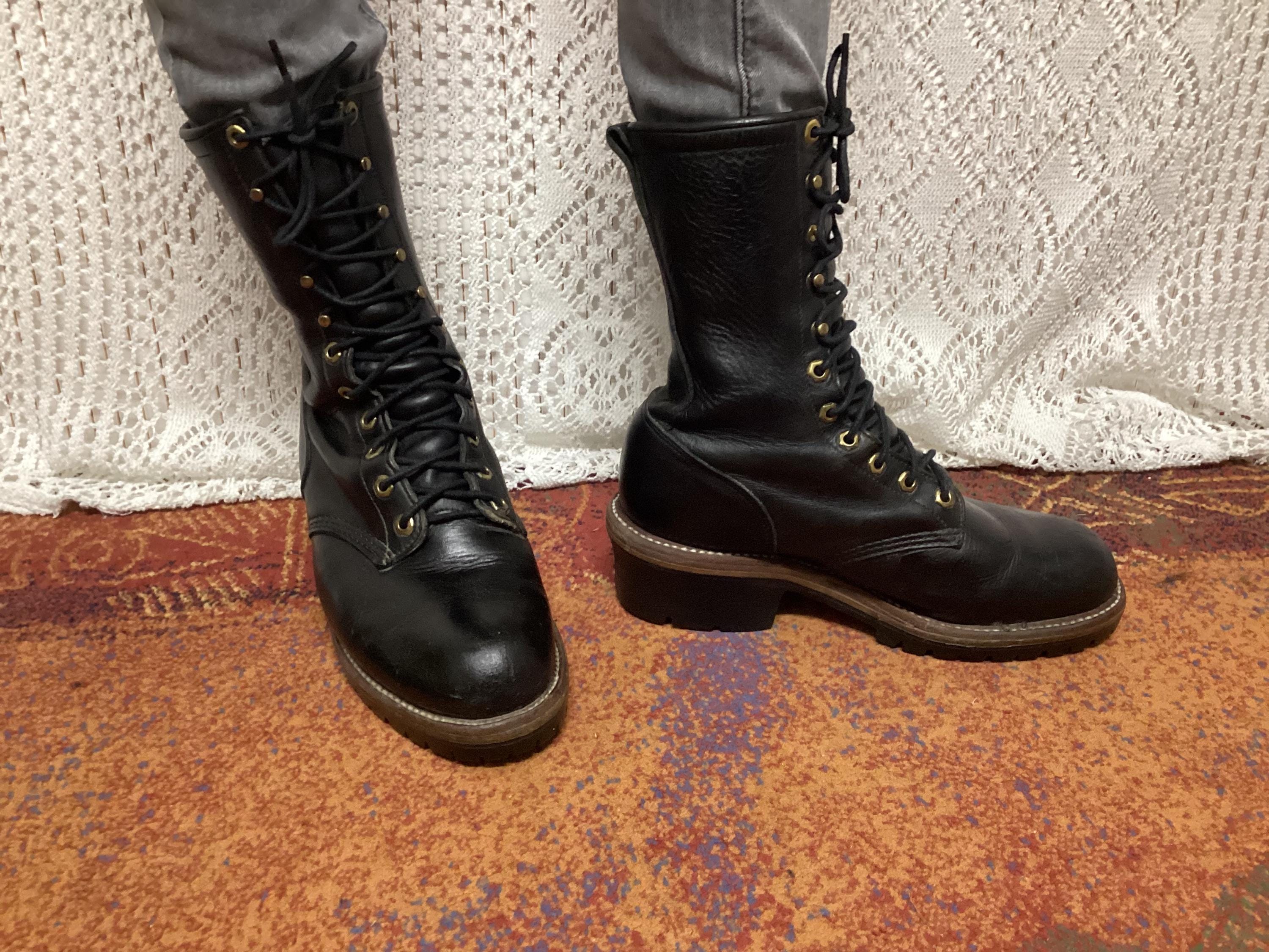 Bottes Vintage Mason Chippewa Années 60 - Cuir Noir, Bout Acier - Pointure 9 US (homme)