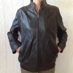 Blouson Veste Vintage en Cuir Taille 36 Veste Mixte en Cuir Noir