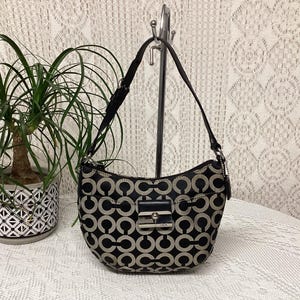 Coach Sac à Main Femme en Toile et Cuir Coach Signature Vintage Sac Baguette Minimaliste Coach 43731