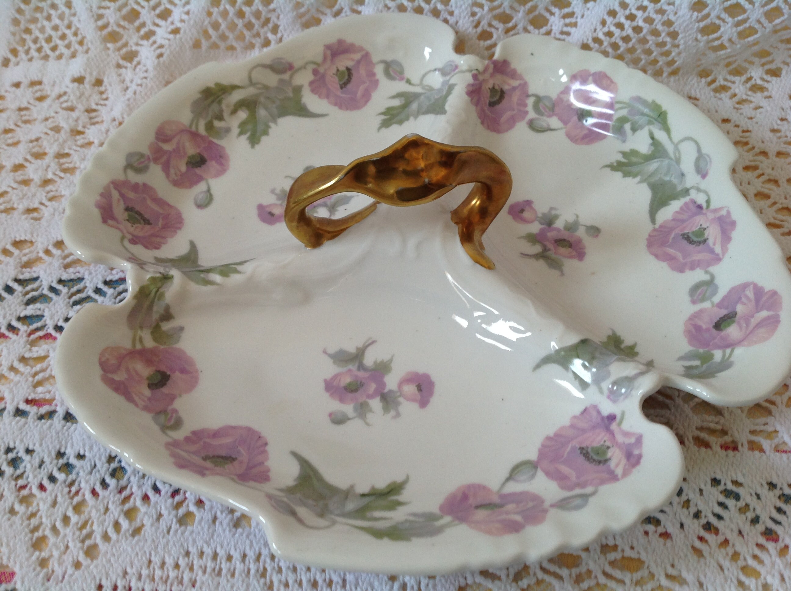 Antique Français Serviteur Mendiant en Porcelaine Limoges France Vintage