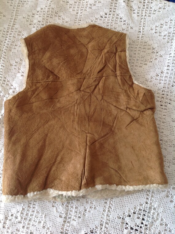 Child Vest In Vintage Leather Jacket Cowboy Vest … - image 8