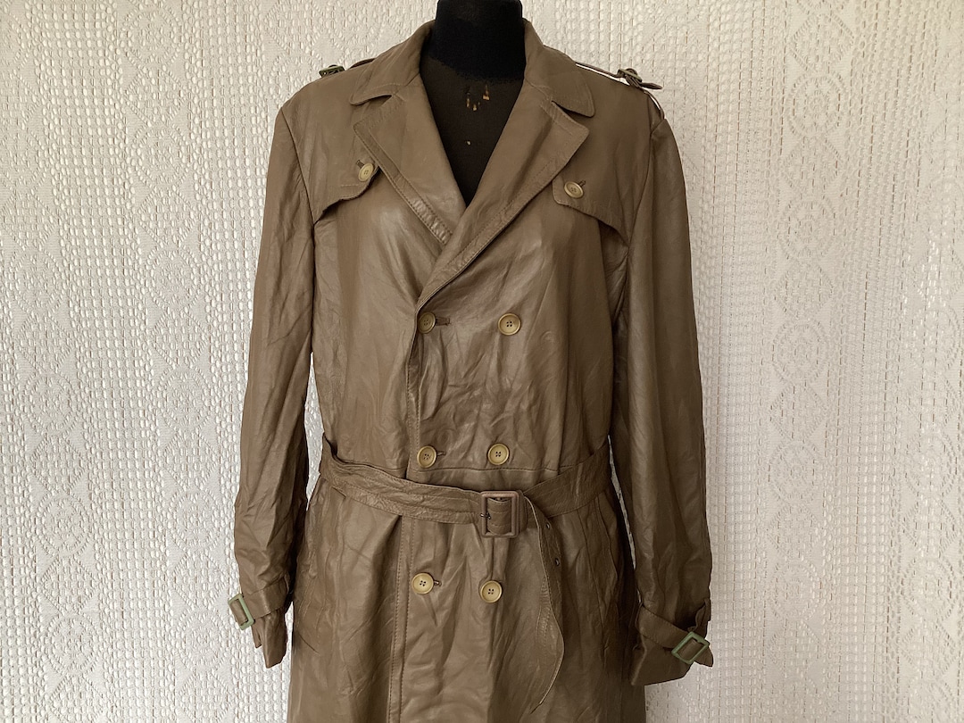 Burberry leather trench coat mens hot sale