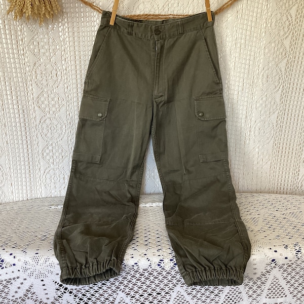 Socovet Pantalon Cargo Vêtement Militaire Vintage Taille 76L ( 38/40) Pantalon de Travail Treillis Kaki