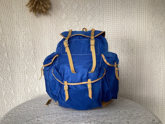Lafuma Vintage Blue Canvas Backpack Hiking Bag Mountain Safari Made in France Etsy Canada