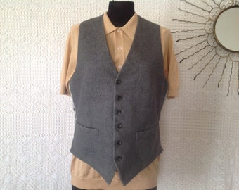 Gilet Homme Vintage Antique Français Veston en Laine