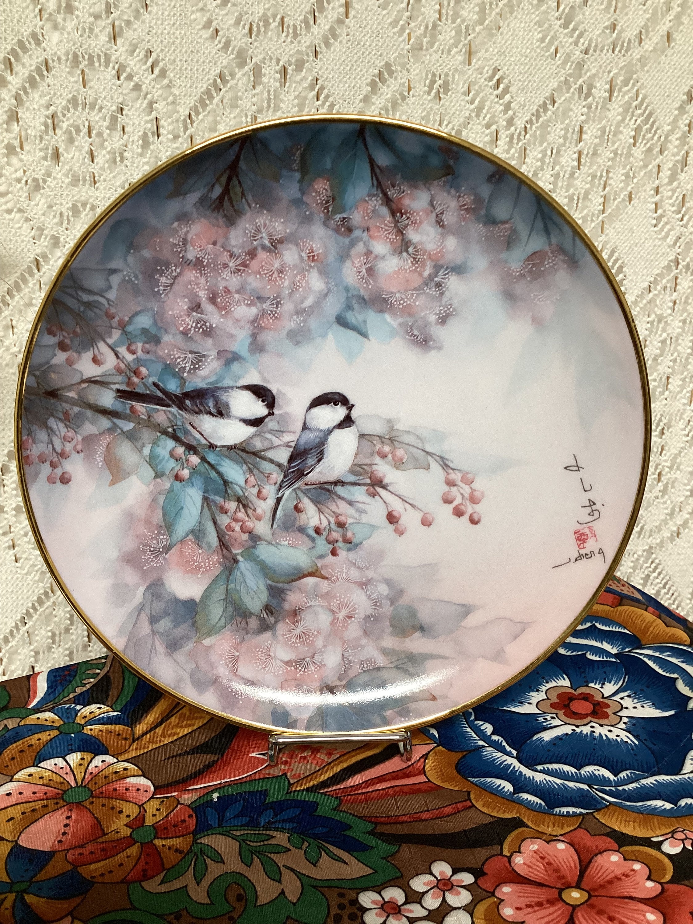 Franklin Mint Song of the Cherry Blossom Porcelain Decorative