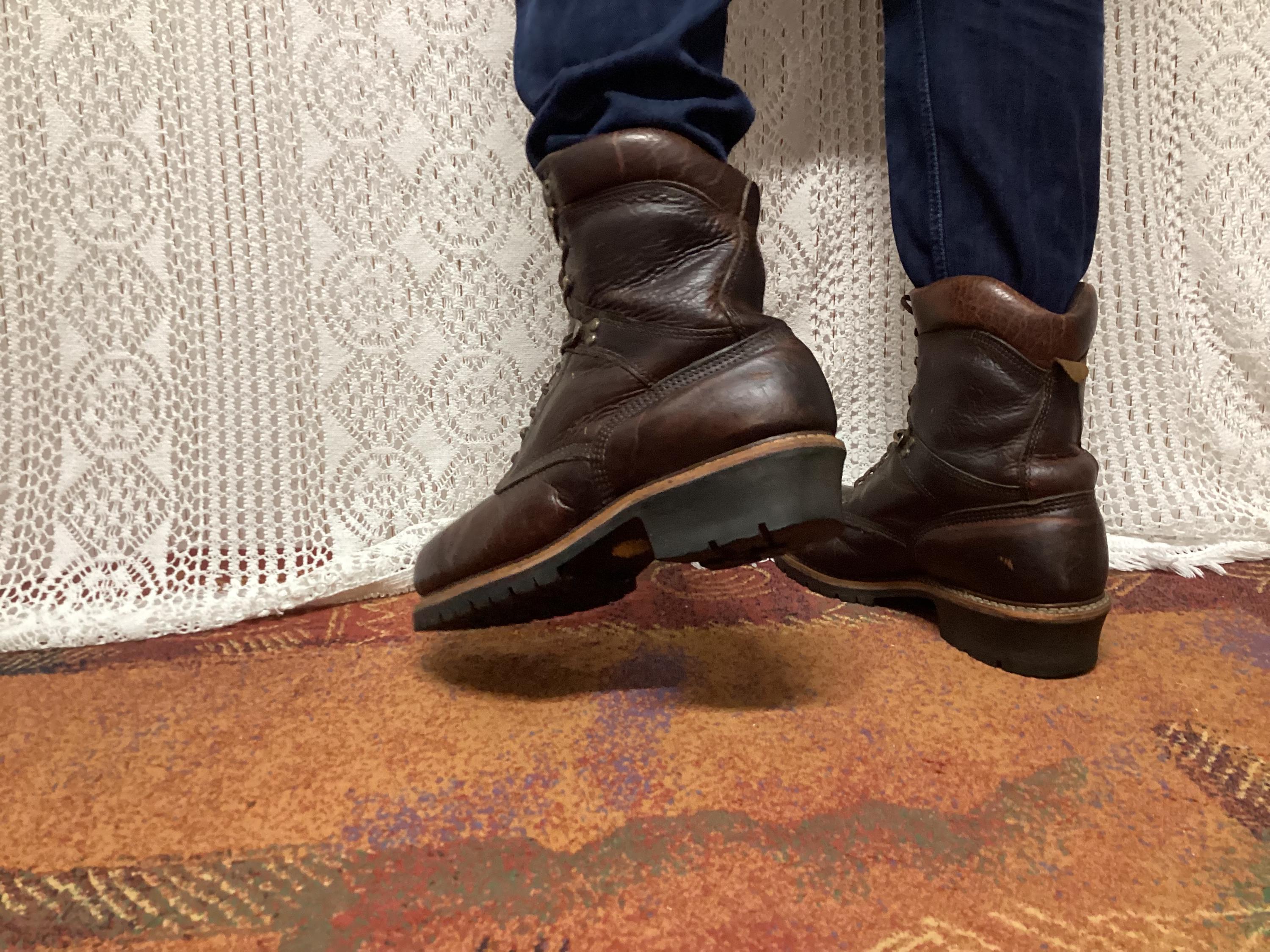 Red‎ Wing Shoes Brown Leather Ankle Boots ANSI Z41 PT91 Steel Toe Work Vintage Red Wing Work Boots Men 8 E Brown Leather Steel Toe  main image 3