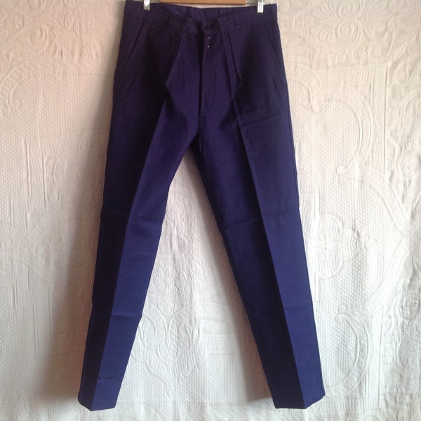 Vintage Pants Clothing Blue Work Antique French Vulcan Sanfor France Pants for DIY Work Chore