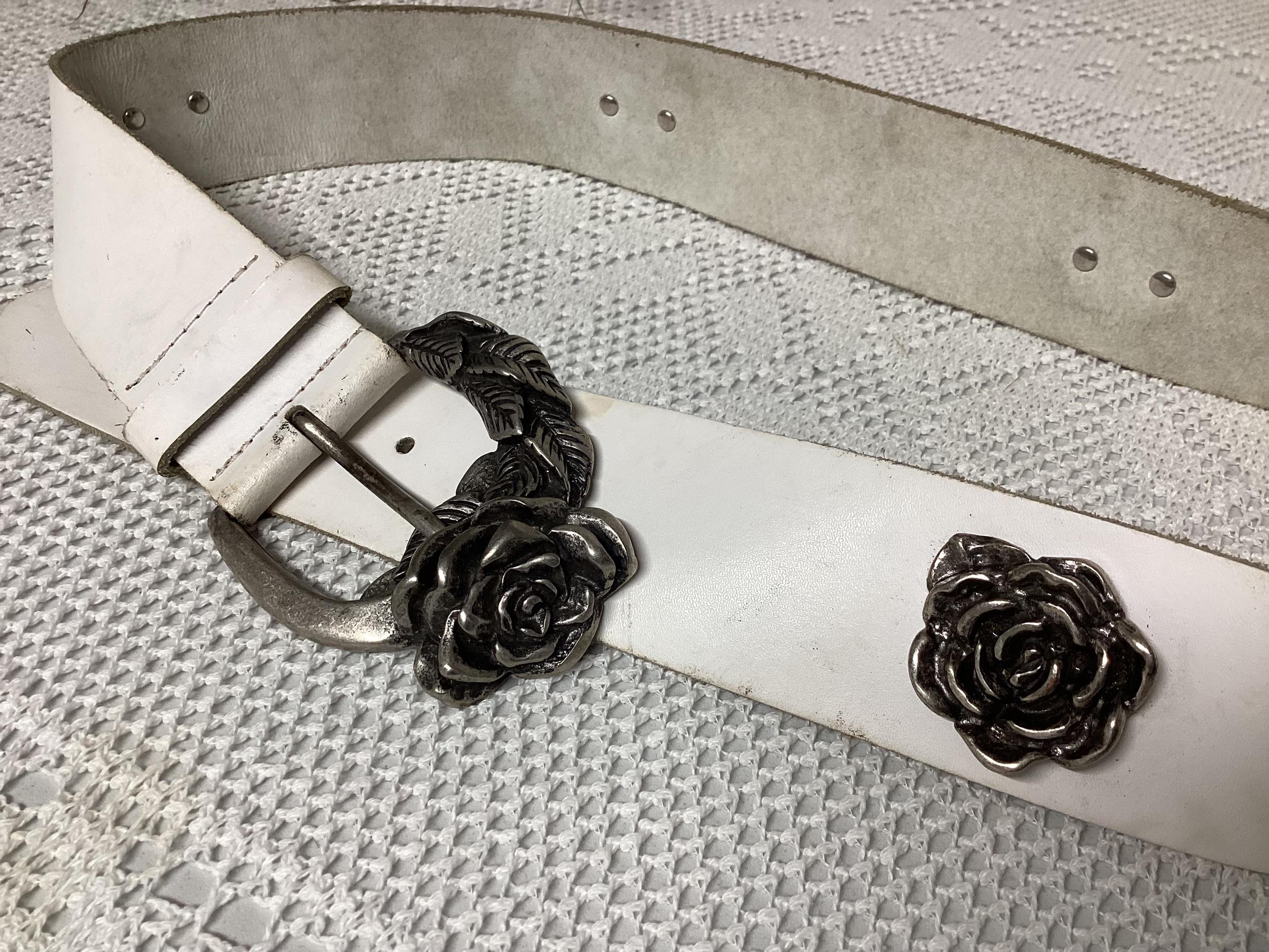 Antoniazzi Firenze Vintage Leather and Metal Rose Belt Size  display picture 1